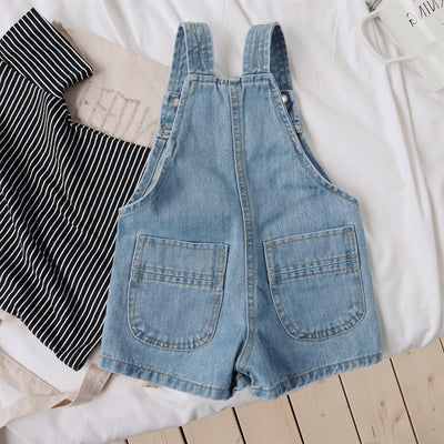 Pantalones Cortos Infantiles con Tirantes Denim Casual - Image 5