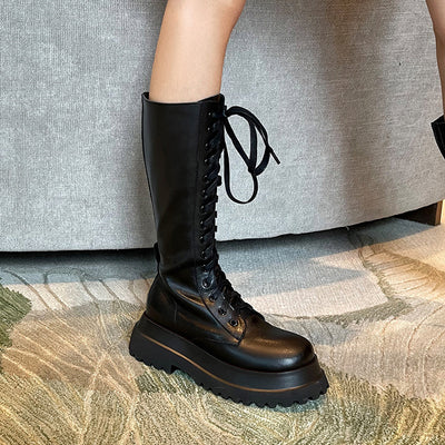 Botas Militares para Mujer con Suela Gruesa y Cierre Lateral - Image 8