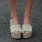 Pantuflas de Espuma con Detalles de Strass y Cuerda de Cáñamo para Mujer