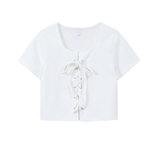 Camiseta Gris Ajustada de Manga Corta para Mujer - Image 17