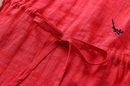 Vestido Largo de Lino y Algodón con Cuello en V y Bordado Jacquard Literario - Image 13