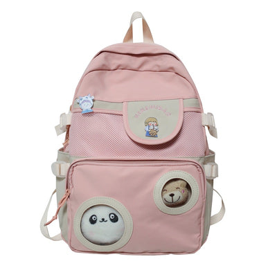 Mochila Escolar Harajuku Coreana Negra para Adolescentes - Image 5