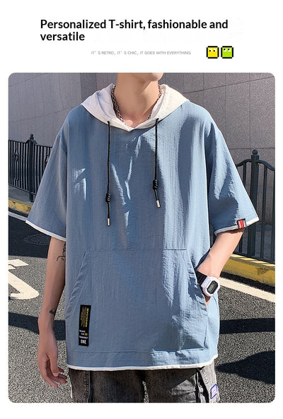 Camisa Casual Holgada de Dos Piezas para Hombre - Image 14