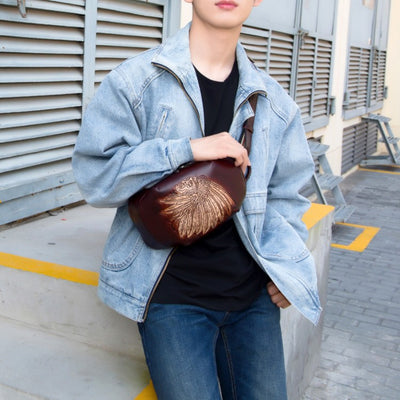 Bolso Bandolera de Cuero Genuino Estilo Vintage - Image 2
