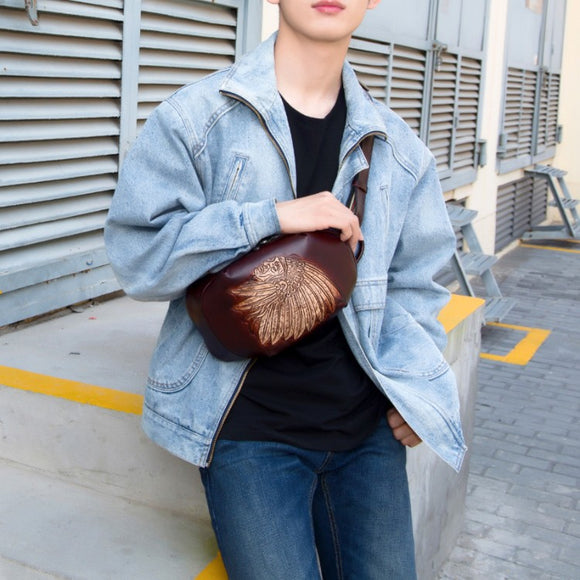 Bolso Bandolera de Cuero Genuino Estilo Vintage