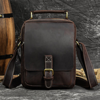 Bolso de Cuero Genuino para Hombre con Bandolera Simple - Image 7
