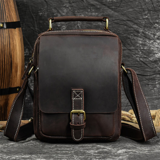Bolso de Cuero Genuino para Hombre con Bandolera Simple - Image 7