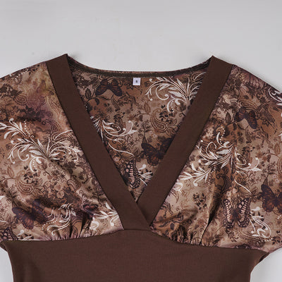 Blusa Retro Estilo Americano con Estampado Floral y Cintura Ajustada - Image 16