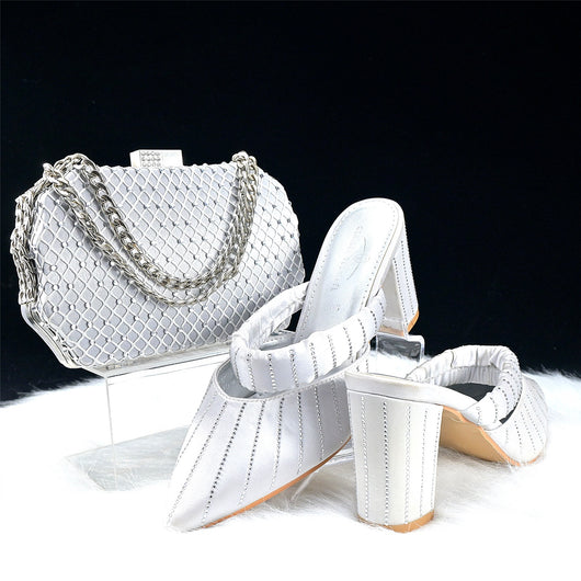 Zapatos de Tacón Verde Grueso 8CM Punta Afilada - Bolso Multiuso Elegante para Diario, Fiesta y Cena - Image 7