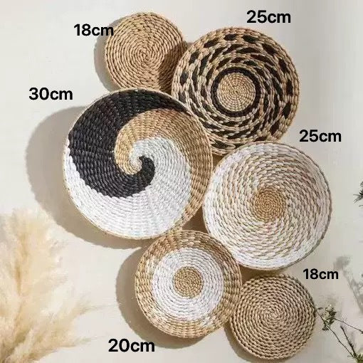 Decoraciones Bohemias Tejidas en Paja - Combinación de Pared Artesanal - Image 14