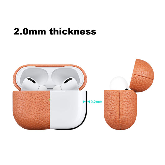 Estuche para Auriculares de Cuero Lichee Naranja - Image 2
