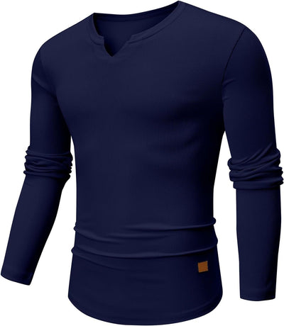 Camiseta Manga Larga Hombre Otoño Invierno - Diseño Sólido Casual - Image 25
