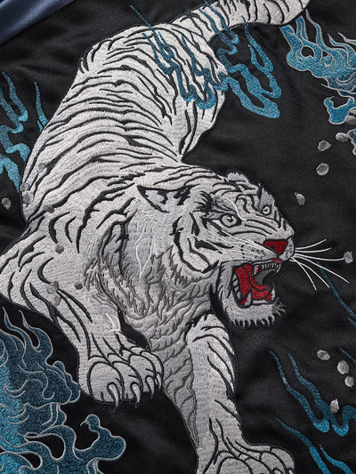 Chamarra Béisbol Casual para Hombre con Bordado de Tigre Feroz - Image 10