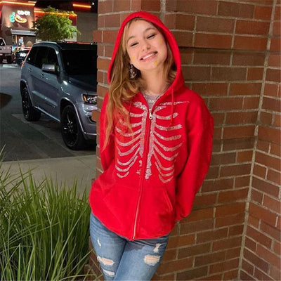 Sudadera Streetwear con Cierre de Mariposas y Cristales - Image 10