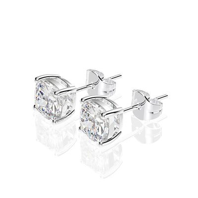 Aretes de Plata Esterlina 925 con Diamante de Alto Carbono Corte Cojín - Image 10