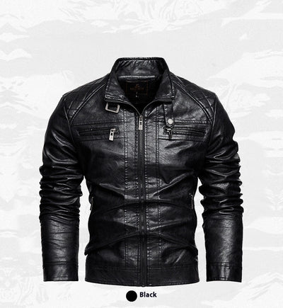 Chaqueta de Cuero PU Moderna con Bolsillos para Hombre - Image 8