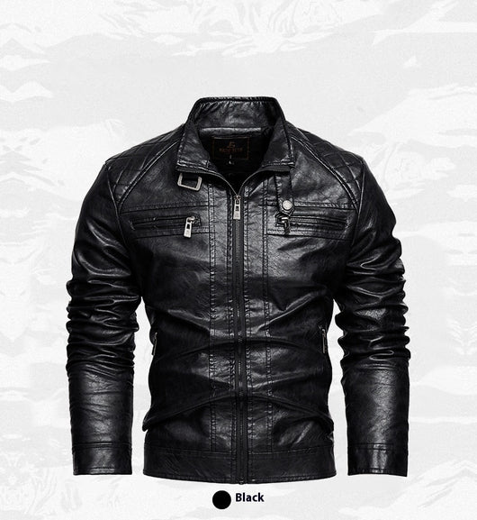 Chaqueta de Cuero PU Moderna con Bolsillos para Hombre - Image 8