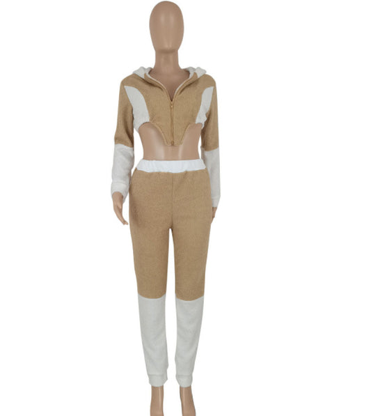 Chaqueta Teddy Fleece con Cierre y Bloques de Color - Set de Moda Irregular - Image 2