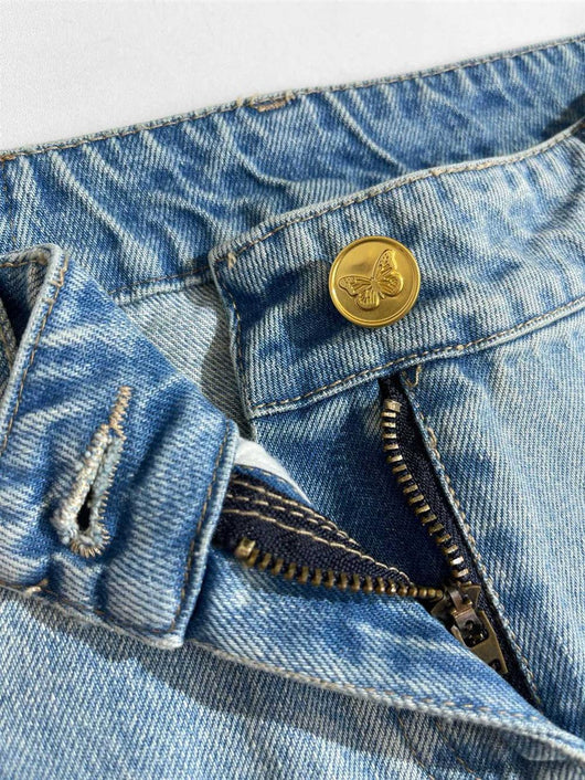 Falda Denim Corta Bicolor con Cintura Ajustable - Image 18