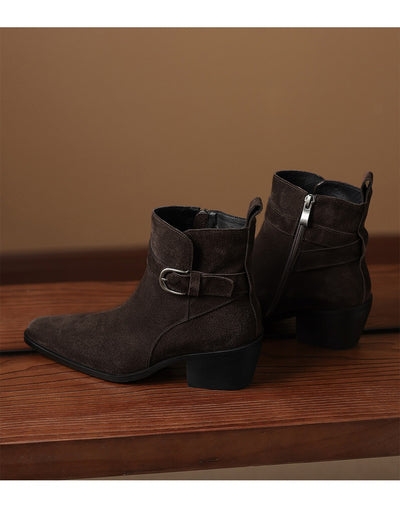 Botas de Ante con Tacón Grueso y Forro Polar para Otoño-Invierno - Image 18
