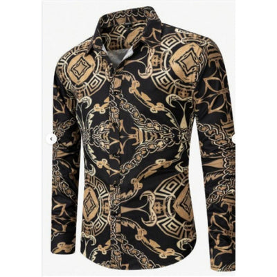 Camisa Casual de Manga Larga con Estampado para Hombre - Image 12