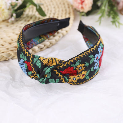 Diadema Étnica Bordada con Flores para Mujer - Image 5