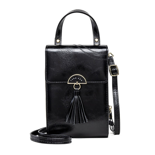 Bolso Bandolera de Cuero Encerado Estilo Coreano con Borlas para Mujer - Image 11