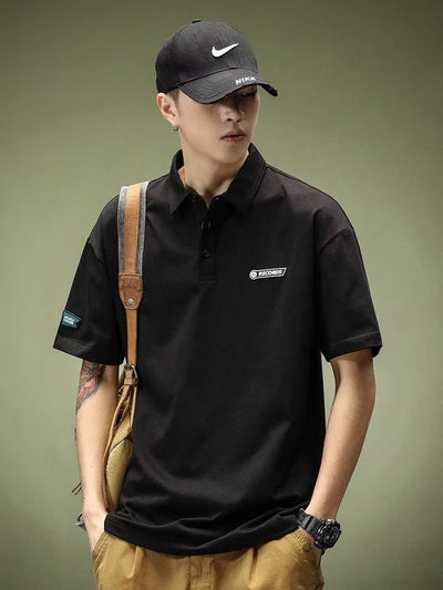 Camisa Casual Americana Suelta de Solapa Ancha Manga Corta para Hombre - Image 12