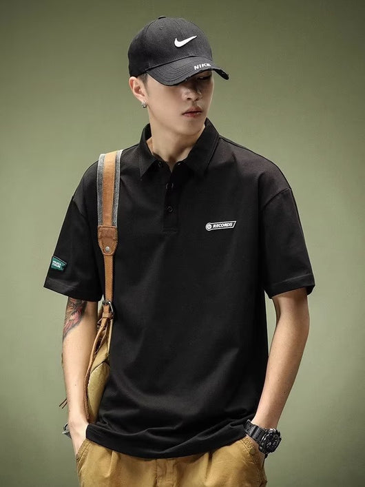 Camisa Casual Americana Suelta de Solapa Ancha Manga Corta para Hombre - Image 12