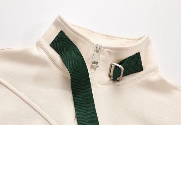 Suéter Mujer Cuello Alto Cremallera Media Combinado