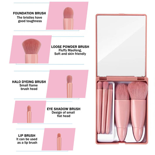 Set de 5 Brochas de Maquillaje Profesional - Base, Sombras y Difuminado - Image 14