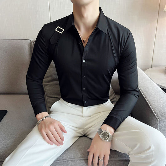 Camisa Manga Larga Slim Fit con Cierre de Hebilla - Image 8