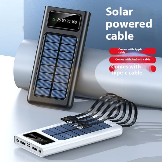 Batería Solar Portátil de 4 Cables para Teléfonos Móviles
