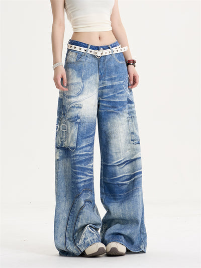 Jeans Anchos Retro Estampados para Mujer - Corte Suelto y Efecto Adelgazante - Image 11