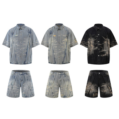 Conjunto de Camisa Vaquera Workwear Desgastada con Estilo Urbano - Image 5