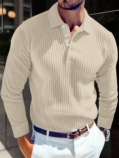 Polo Manga Larga con Cuello Solapa y Botones para Hombre - Image 25