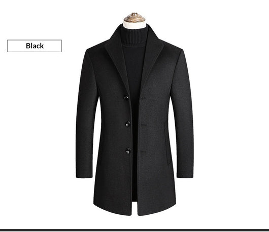 Abrigo de Lana para Hombre Cuello Alto Clásico - Image 18