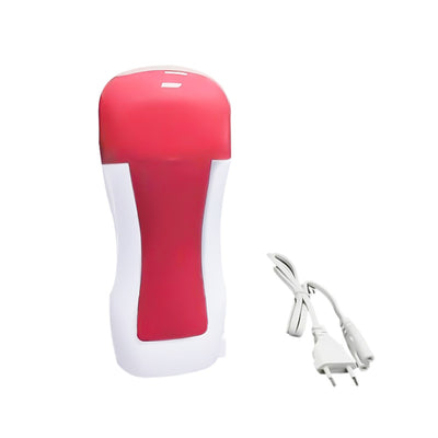 Portable pink and white electric wax warmer with a black power cord for at-home hair removal. - Image 9