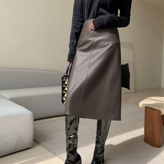 Falda de Cuero Cintura Alta Elegante Efecto Adelgazante - Image 2