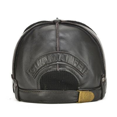 Gorro de Cuero para Hombre con Protección Auditiva - Invierno Acolchado - Image 2