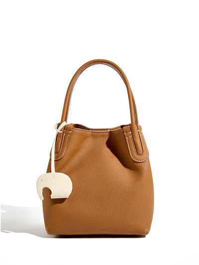 Bolso Bucket de Cuero Genuino Primera Capa - Image 7