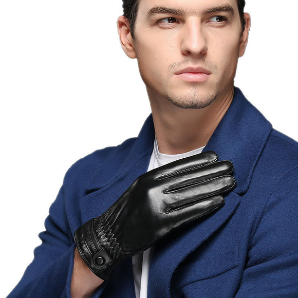 Men's Premium Thermal Padded PU Leather Gloves