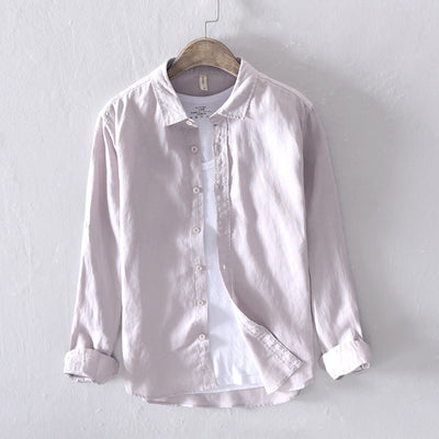 Camisa de Lino Blanca Manga Larga para Hombre - Image 4