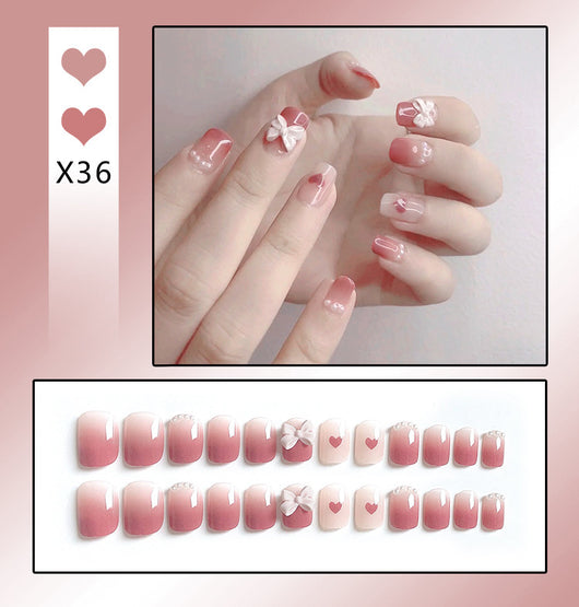 Uñas Postizas Francesas Removibles con Diamantes - Image 25