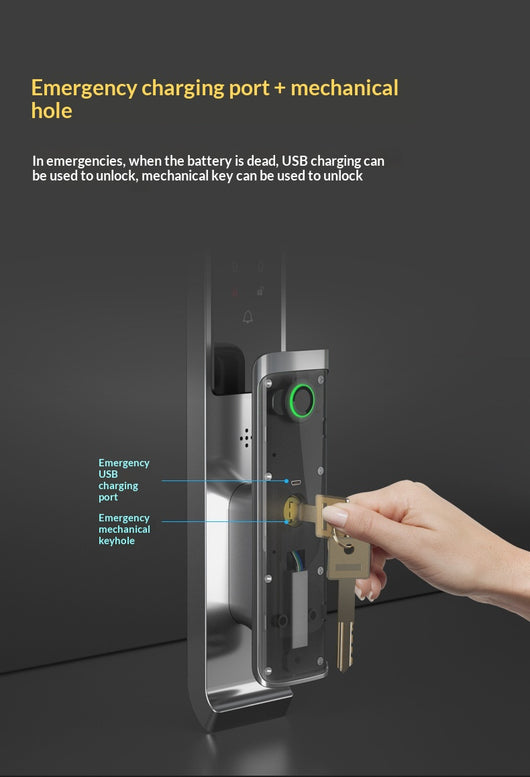 Cerradura Inteligente con Huella Dactilar y Visor Digital para Puertas de Seguridad - Image 9