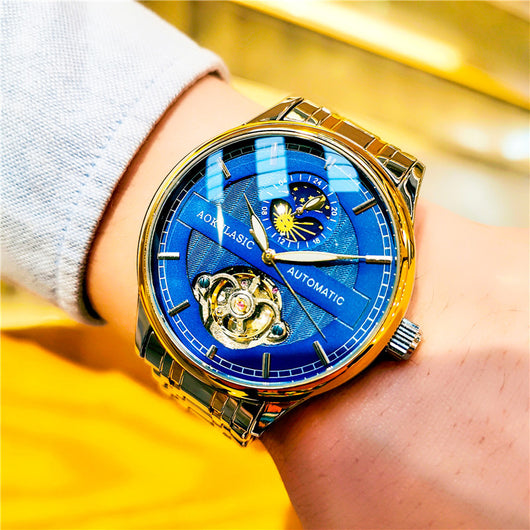 Reloj Mecánico Esqueleto Luminoso Resistente al Agua para Hombre - Image 15