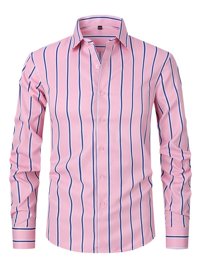 Camisa de Manga Larga en Seda de Hielo con Rayas Coordinadas - Image 10