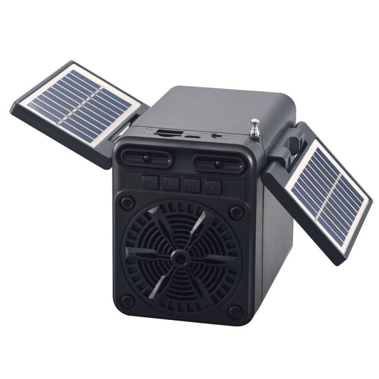 Radio FM de Emergencia con Carga Solar y Linterna LED