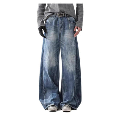 Jeans Hombre Lavado Clásico con Rayas Relámpago - Primavera Otoño - Image 5
