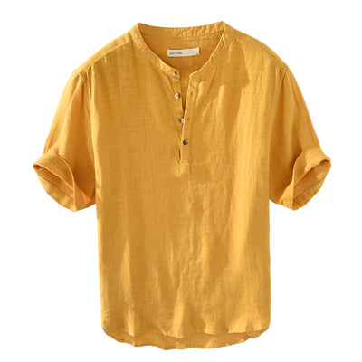 Camisa de Lino y Algodón Manga Corta - Perfecta para el Verano - Image 4